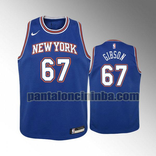 Canotta Bambino basket taj gibson 67 New York Knicks Blu City Edition 2020