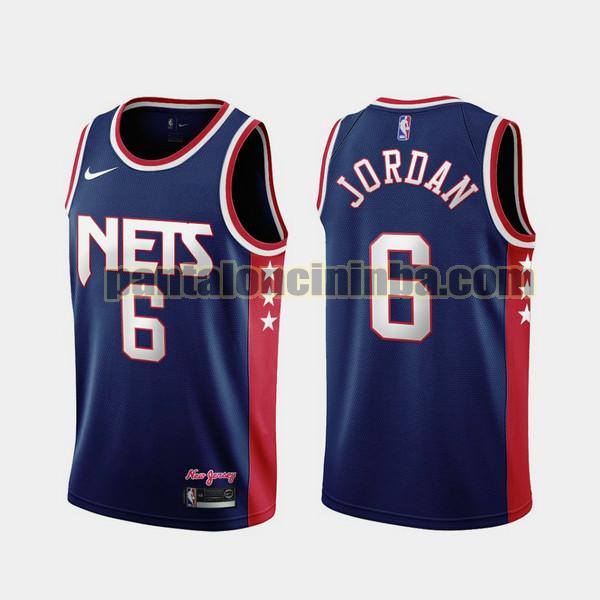 Canotta Uomo basket DeAndre Jordan 6 Brooklyn Nets Blu 2021-2022