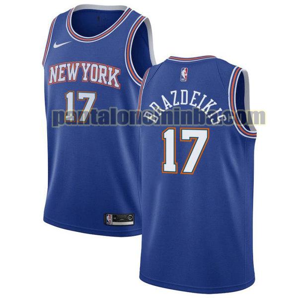 Canotta Uomo basket Ignas Brazdeikis 17 New York Knicks Blu City Edition 2020