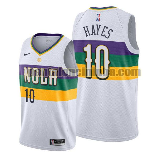 Canotta Uomo basket Jaxson Hayes 10 New Orleans Pelicans Bianca City Edition 2020