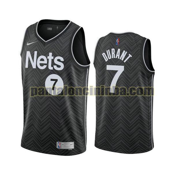 Canotta Uomo basket Kevin Durant 7 Brooklyn Nets Nero 2021