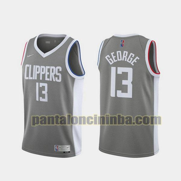 Canotta Uomo basket Paul George 13 Los Angeles Clippers Grigio 2021