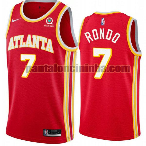 Canotta Uomo basket Rajon Rondo 7 Atlanta Hawks Rosso 2021