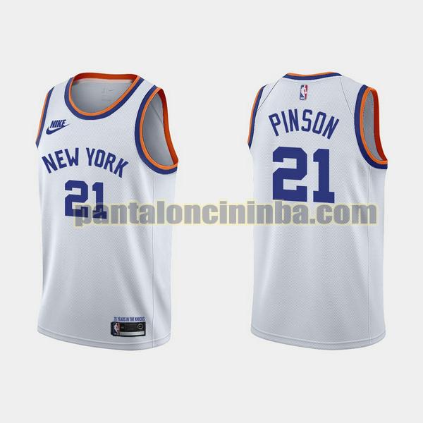 Canotta Uomo basket Theo Pinson 21 New York Knicks Bianca