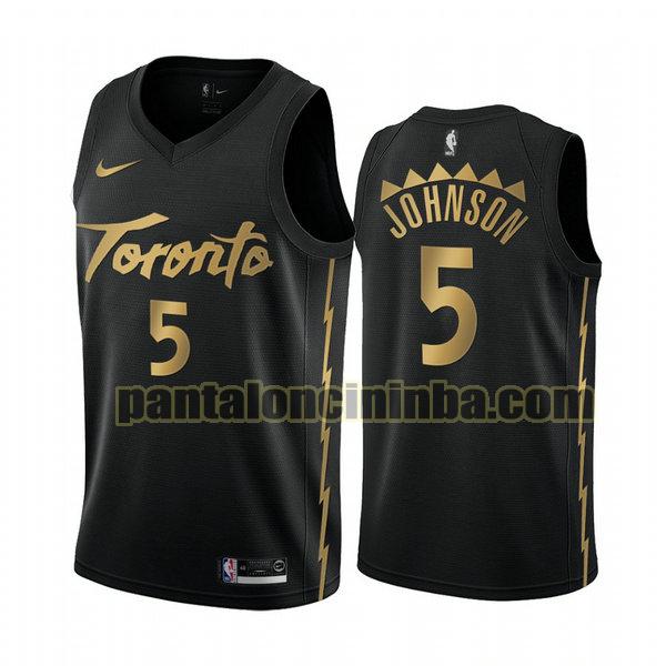Canotta Uomo basket stanley johnson 5 Toronto Raptors Nero City Edition 2020