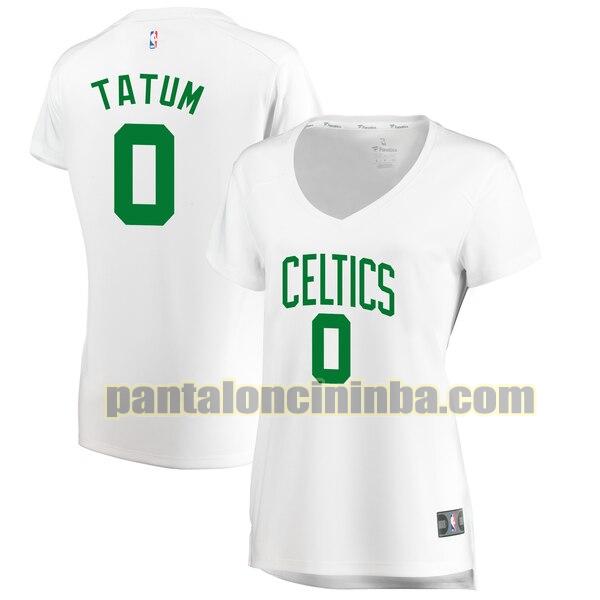 Maglia Donna basket Jayson Tatum 0 Boston Celtics Bianco association edition