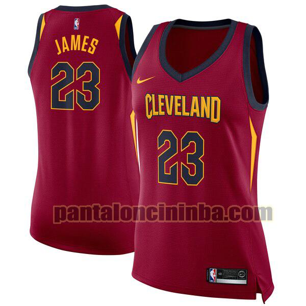 Maglia Donna basket LeBron James 23 Cleveland Cavaliers Rosso icon edition