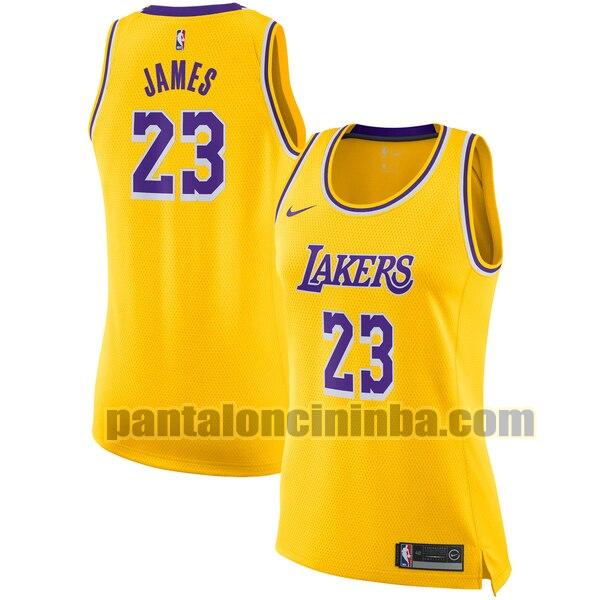 Maglia Donna basket LeBron James 23 Los Angeles Lakers Giallo Nike icon edition