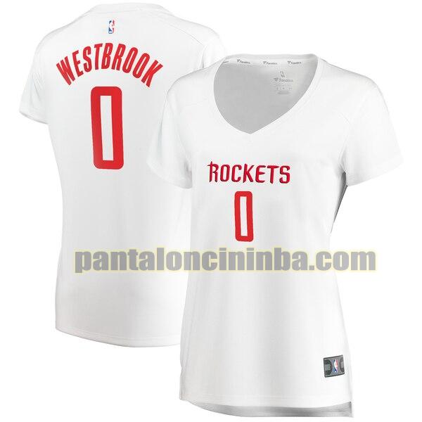 Maglia Donna basket Russell Westbrook 0 Houston Rockets Bianco association edition