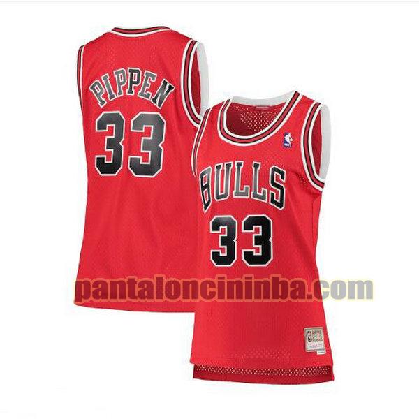 Maglia Donna basket Scottie Pippen 33 Chicago Bulls Rosso hardwood classics