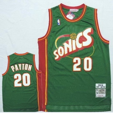 maglia basket gary payton 20 1995-96 seattle supersonics verde
