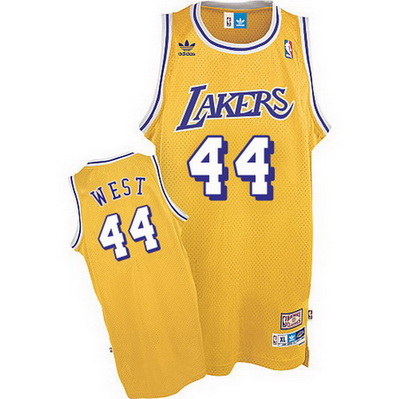 canotta nba jerry west 44 los angeles lakers giallo