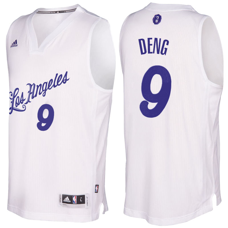 Maglie Basket Los Angeles Lakers Natale 2016 Luol Deng 9 Bianca