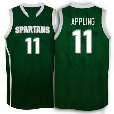 maglie basket ncaa michigan state spartans keith appling 11 verde