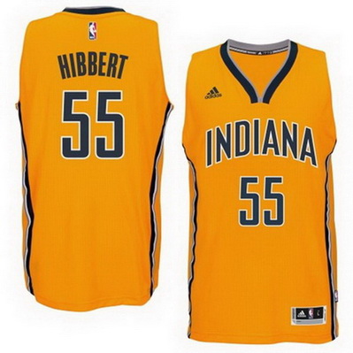 maglia roy hibbert 55 2015 indiana pacers giallo