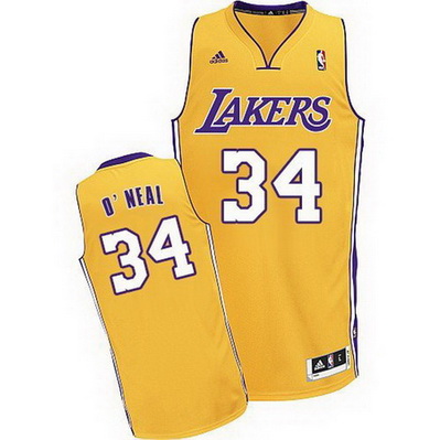 maglia basket shaquille o'neal 34 los angeles lakers giallo