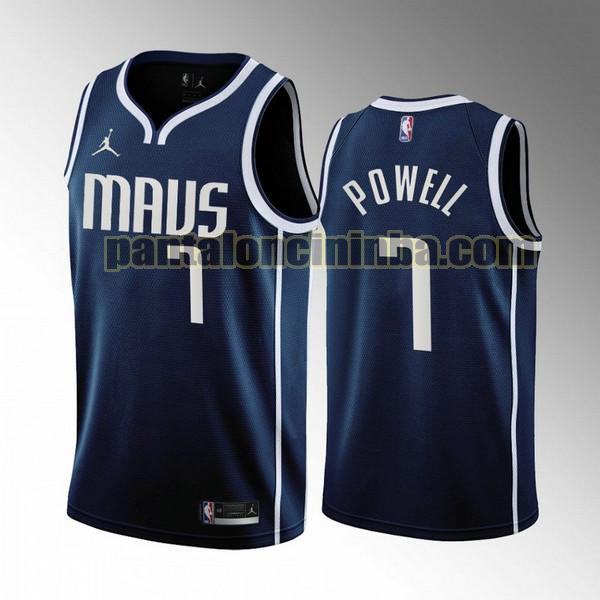 Maglie Uomo basket Dwight Powell 7 Dallas Mavericks Blu 2022-2023