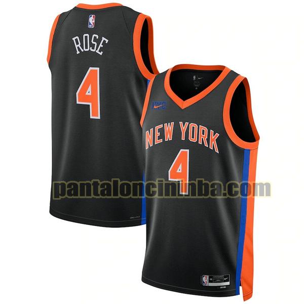 Maglie Uomo basket Rose 4 New York Knicks Nero 2022 23