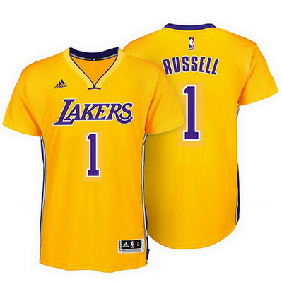 maglietta nba los angeles lakers d'angelo russell 1 rev30 giallo