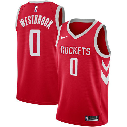 maglia Russell Westbrook 0 2019 houston rockets rosso