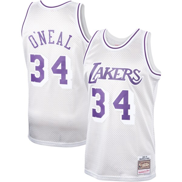 maglie nba Shaquille O'Neal 34 2020 los angeles lakers bianca