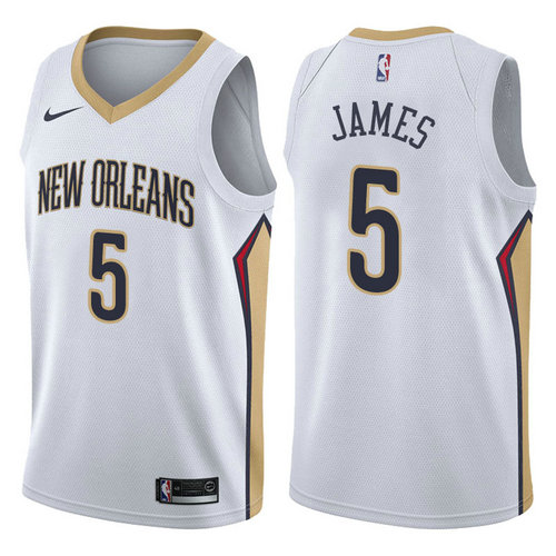 maglia mike james 5 2017-2018 new orleans pelicans bianca