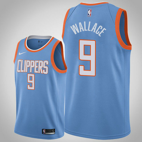 maglia tyrone wallace 9 2018-2019 los angeles clippers blu