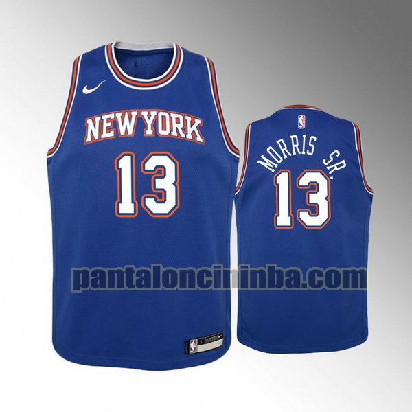 Canotta Bambino basket marcus morris 13 New York Knicks Blu City Edition 2020