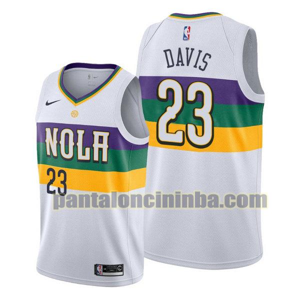 Canotta Uomo basket Anthony Davis 23 New Orleans Pelicans Bianca City Edition 2020
