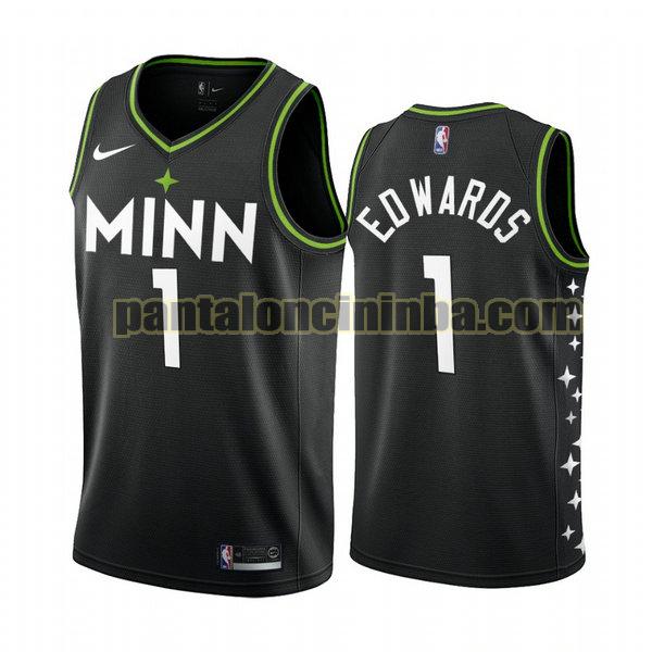 Canotta Uomo basket Anthony Edwards 1 Minnesota Timberwolves Nero 2021