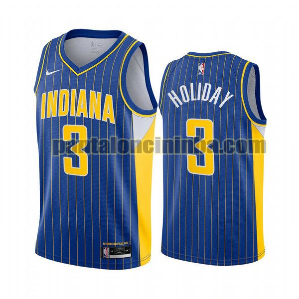 Canotta Uomo basket Aron Holiday 3 Indiana Pacers Blu 2020 2021