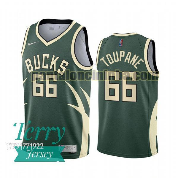 Canotta Uomo basket Axel Toupane 66 Milwaukee Bucks Verde 2021