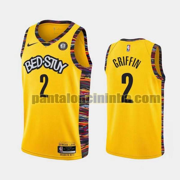 Canotta Uomo basket Blake Griffin 2 Brooklyn Nets Giallo 2021-2022