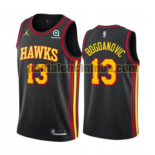 Canotta Uomo basket Bogdan Bogdanovic 13 Atlanta Hawks Nero 2020 21