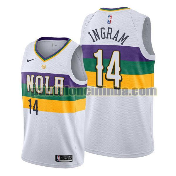 Canotta Uomo basket Brandon Ingram 14 New Orleans Pelicans Bianca City Edition 2020