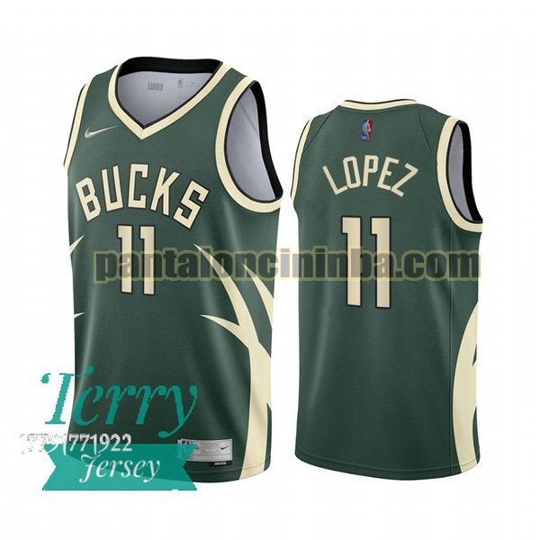 Canotta Uomo basket Brook Lopez 11 Milwaukee Bucks Verde 2021