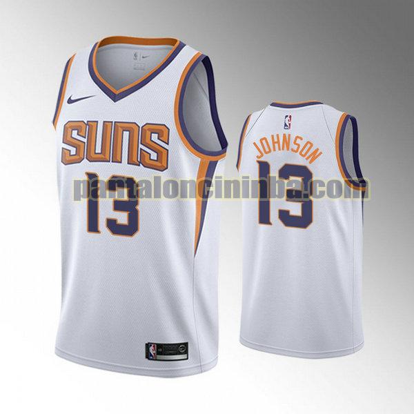 Canotta Uomo basket Cameron Johnson 13 Phoenix Suns Bianca City Edition 2020