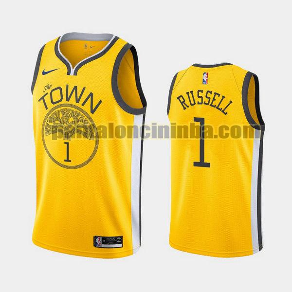 Canotta Uomo basket D'Angelo Russell 1 Golden State Warriors Giallo City Edition 2020