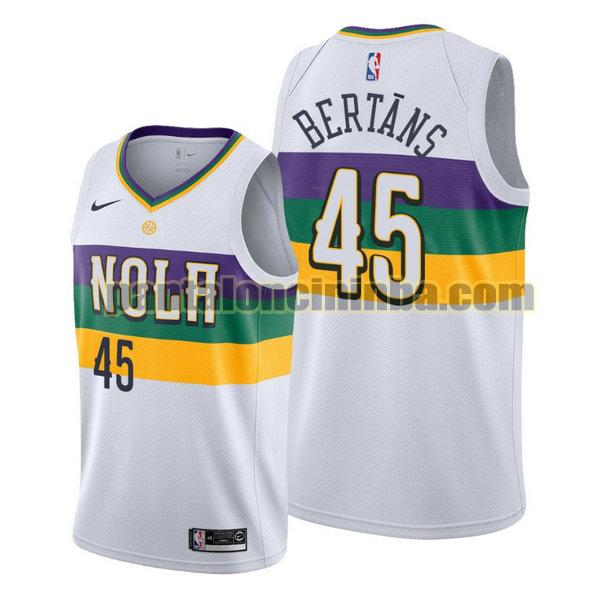 Canotta Uomo basket Dairis Bertans 45 New Orleans Pelicans Bianca City Edition 2020