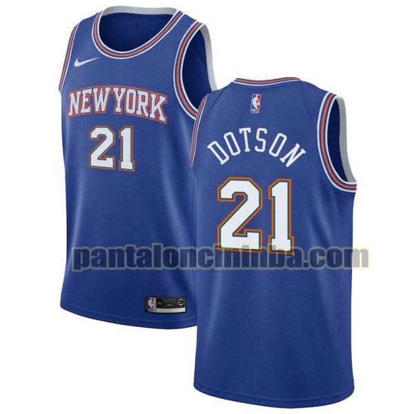 Canotta Uomo basket Damyean Dotson 21 New York Knicks Blu City Edition 2020