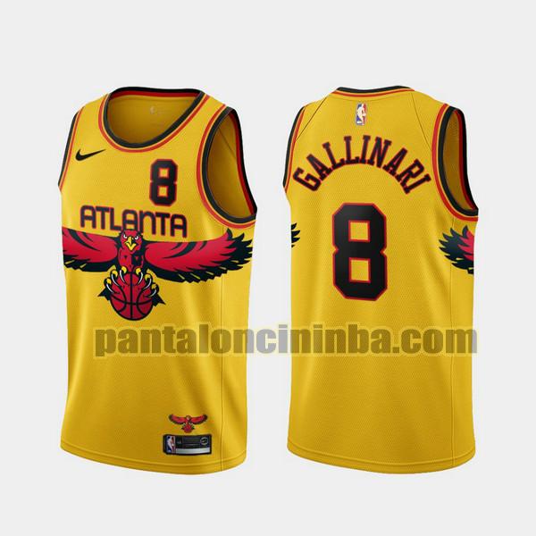 Canotta Uomo basket Danilo Gallinari 8 Atlanta Hawks Giallo 2021-2022