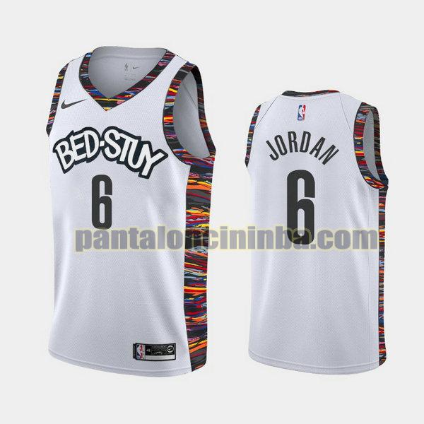 Canotta Uomo basket DeAndre Jordan 6 Brooklyn Nets Bianca City Edition 2020