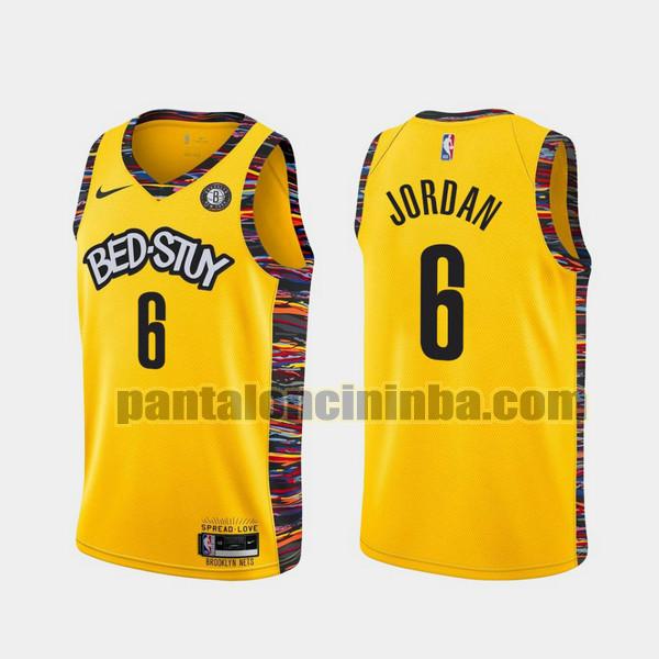 Canotta Uomo basket DeAndre Jordan 6 Brooklyn Nets Giallo 2021-2022