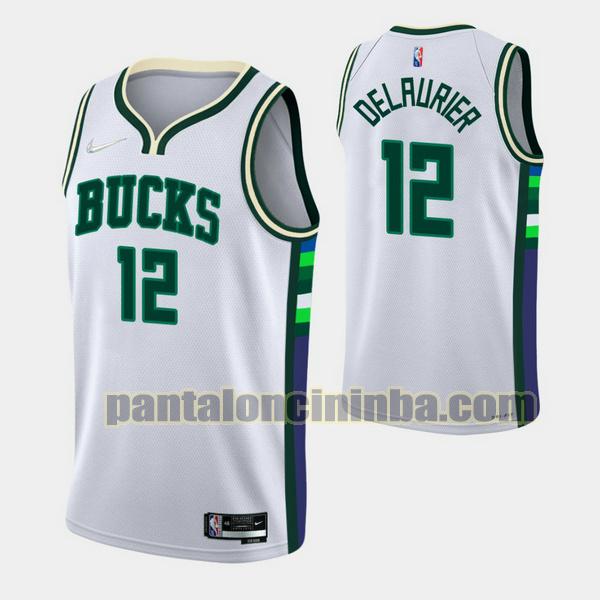 Canotta Uomo basket Delaurier 12 Milwaukee Bucks Bianca 2021-2022