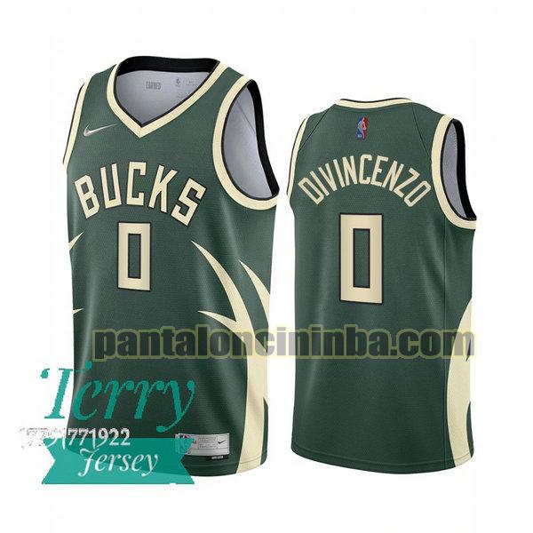 Canotta Uomo basket Donte Divincenzo 0 Milwaukee Bucks Verde 2021