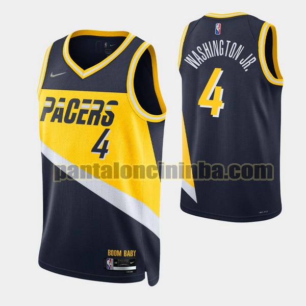 Canotta Uomo basket Duane Washington Jr. 4 Indiana Pacers Navy 2021-2022