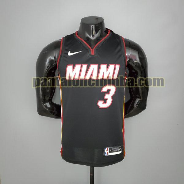 Canotta Uomo basket Dwyane Wade 3 Miami Heat Nero Versione Fan