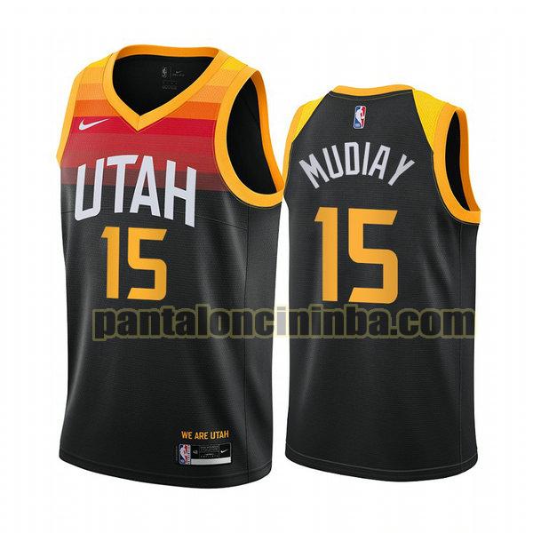 Canotta Uomo basket Emmanuel Mudiay 15 Utah Jazz Nero 2021