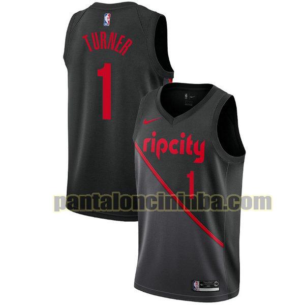 Canotta Uomo basket Evan Turner 1 Portland Trail Blazers Nero City Edition 19-20