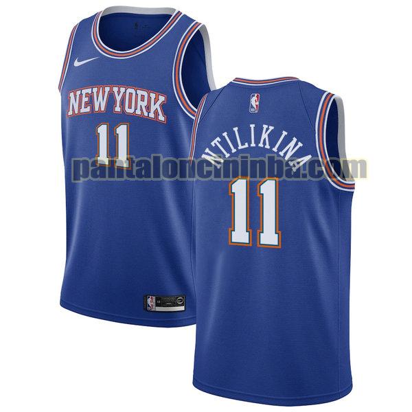 Canotta Uomo basket Frank Ntilikina 11 New York Knicks Blu City Edition 2020